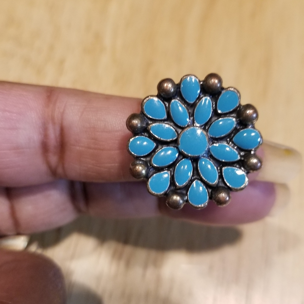 Cluster Turquoise Ring #2 - image 4